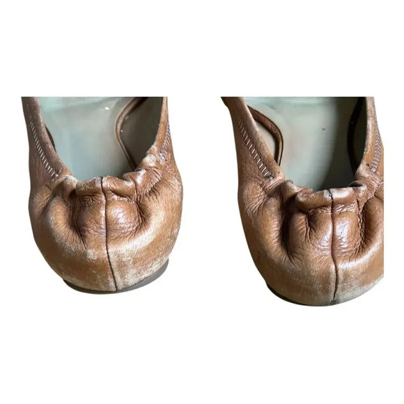 Tory Burch Brown Minnie Travel Ballet Flats Women’s Slippers Soft Napa Leather - Picture 7 of 13